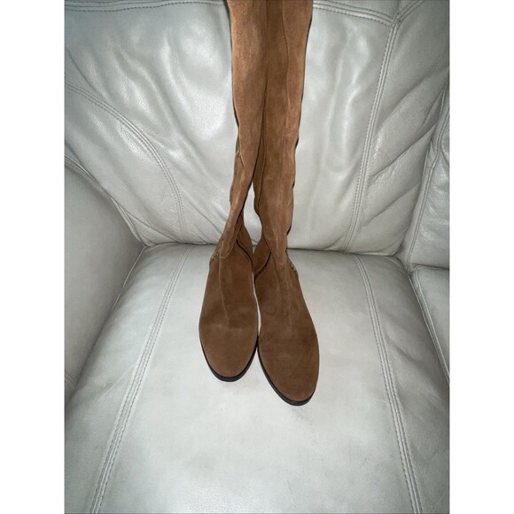 Michael Kors Boots Suede Leather Womens Over the Knee Size 8M Brown Whipstitch - Picture 6 of 14